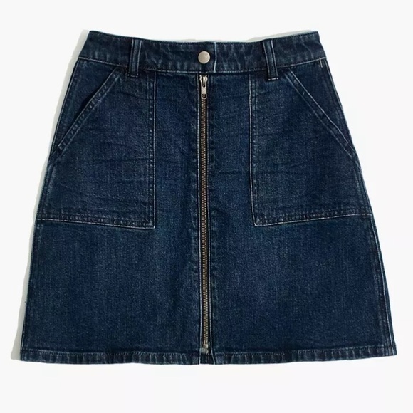Madewell Denim Utility Zip Front Skirt - Picture 3 of 12